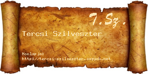 Tercsi Szilveszter névjegykártya